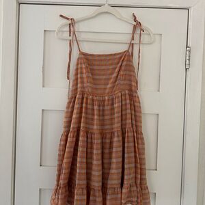 Carly Jean Los Angeles Orange Plaid Dress